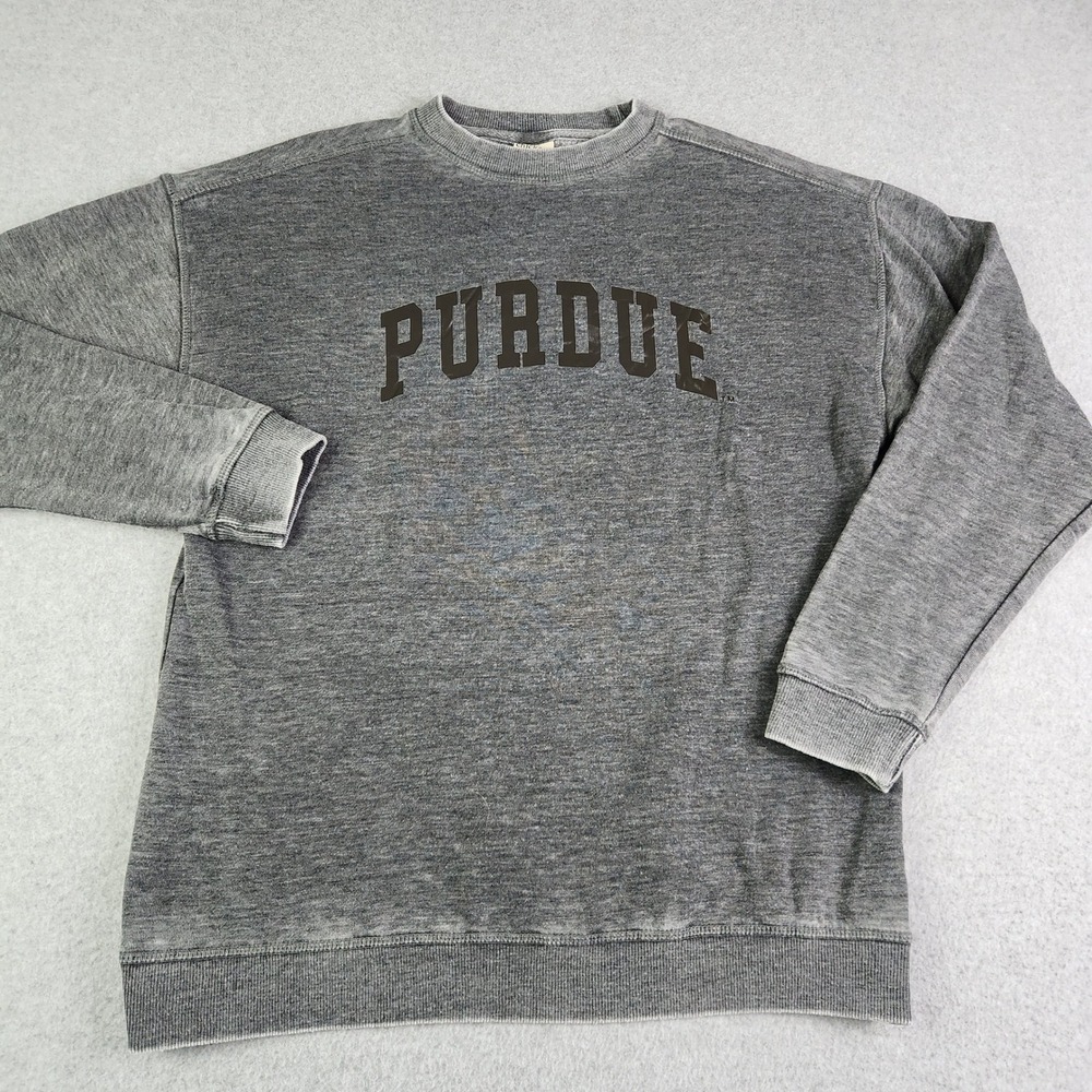 Chicka-d Purdue University Sweatshirt Mens Small Gray Mineral Wash Fleece Lined‎